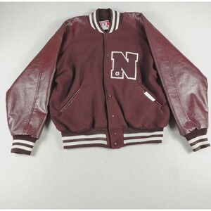 Vintage Nebraska Cornhuskers Jacket Mens XL NCAA‎ Football Leather Sleeve 90s